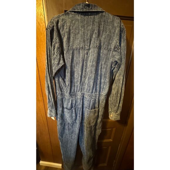 Free People Ari Striped Cotton Jumpsuit Large NWT - Picture 3 of 6